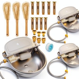 Automatic Livestock Water Bowls with Steel 3 Bowl Float Valve Tessco-0