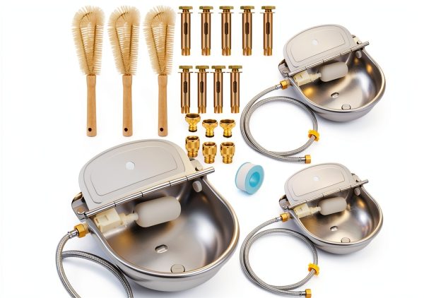 Automatic Livestock Water Bowls with Steel 3 Bowl Float Valve Tessco-0