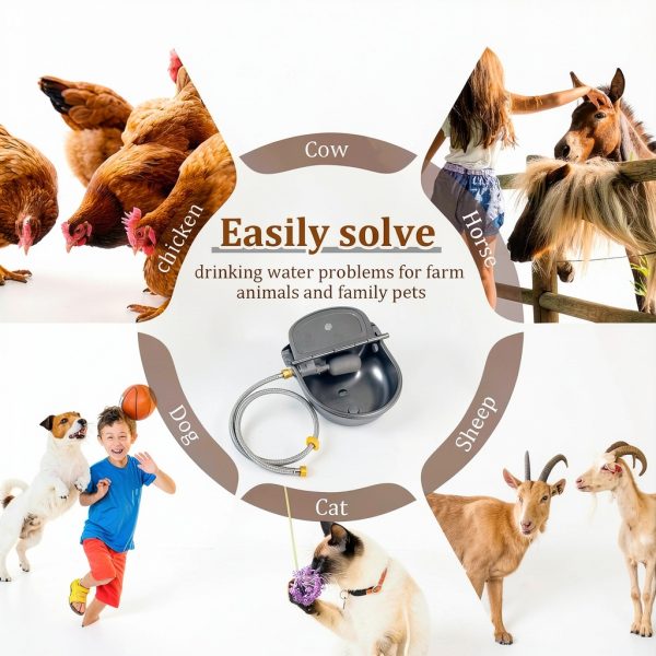 Automatic Livestock Water Bowls with Steel 3 Bowl Float Valve Tessco-5