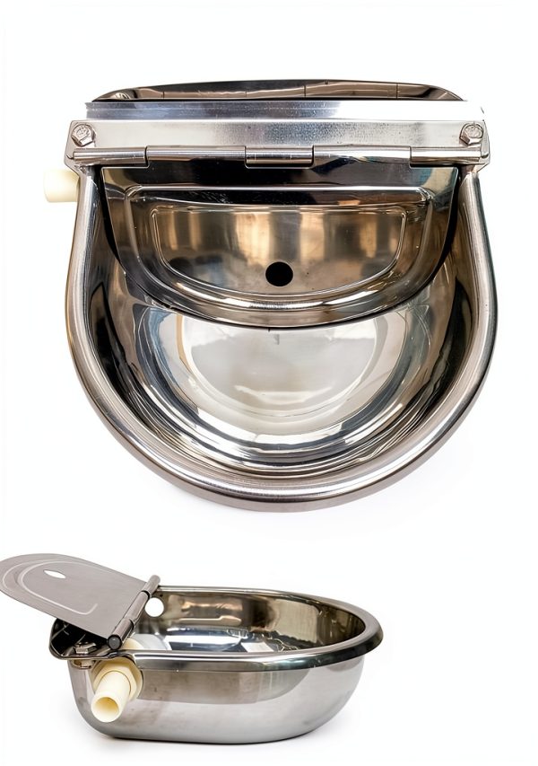 Automatic Water Trough Dog Feeder Bowl MODUODUO Stainless Steel Float-2