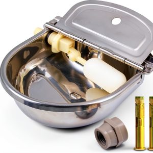 Automatic Water Trough Dog Feeder Bowl MODUODUO Stainless Steel Float-0