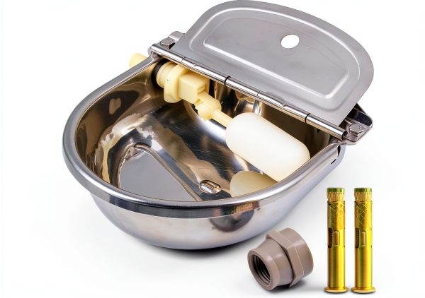 Automatic Water Trough Dog Feeder Bowl MODUODUO Stainless Steel Float-0