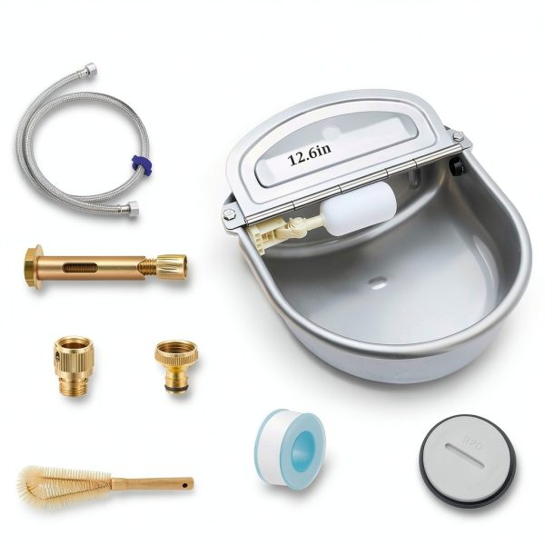 Tessco Extra Large 4.5L Automatic Horse Waterer Kit Stainless Steel-3