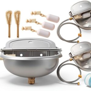 Automatic Animal Water Bowl Tessco EW‑Tessco‑2231 3‑Set 4L Steel-0