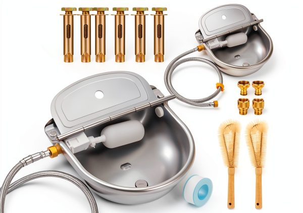 Automatic Animal Water Trough Tessco 2 Set 4L Steel Float Valve-0