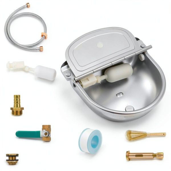 Automatic Animal Water Bowl Tessco EW‑Tessco‑2231 3‑Set 4L Steel-3