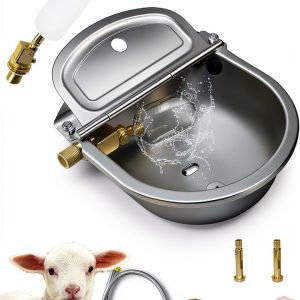 Automatic Livestock Water Bowl Piwerod Steel Dual Float 39in Hose-0