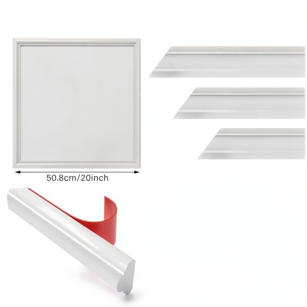 12 Set Peel and Stick Wall Molding Kit White 20x20 Inch by Colingmill-1