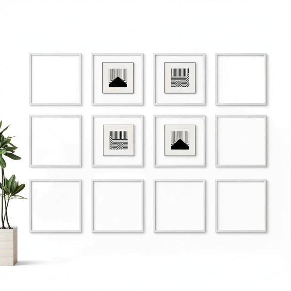 12 Set Peel and Stick Wall Molding Kit White 20x20 Inch by Colingmill-0